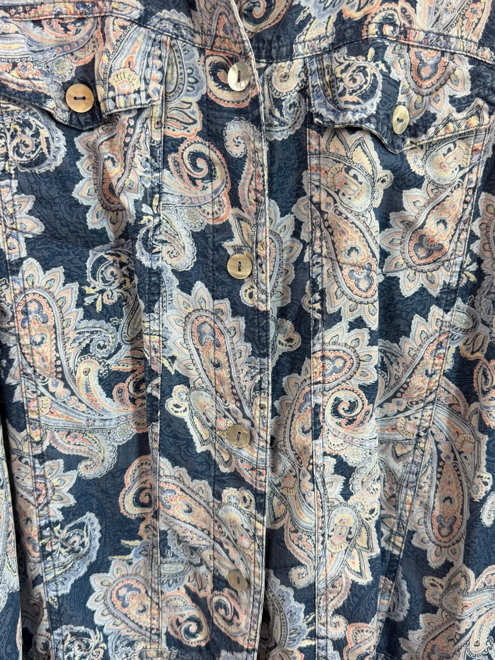 Ruby Rd. Paisley Button-Front Shirt Jacket - Picture 6 of 8